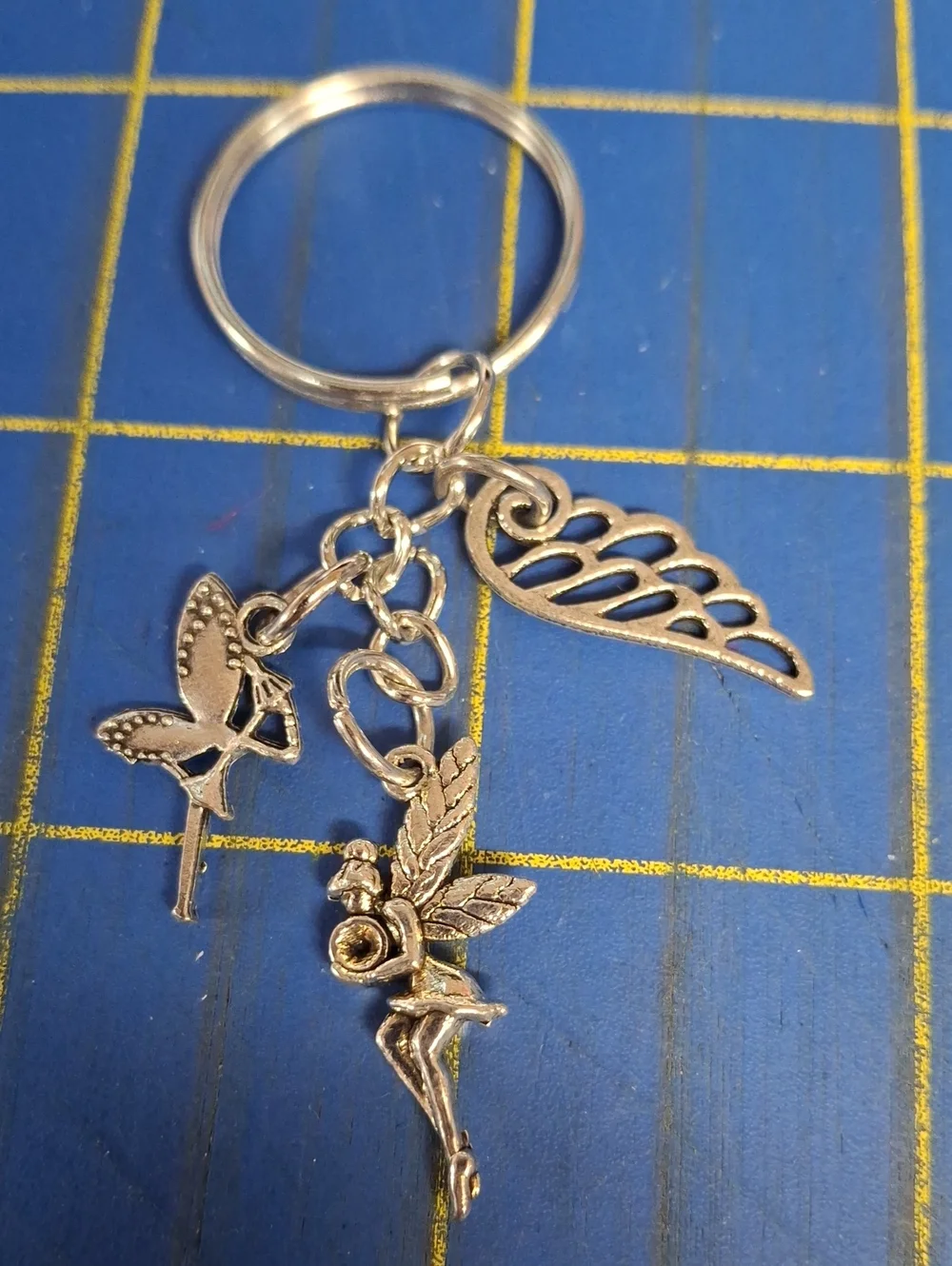 Fairy Wings Silver Keyring Purse Charm
